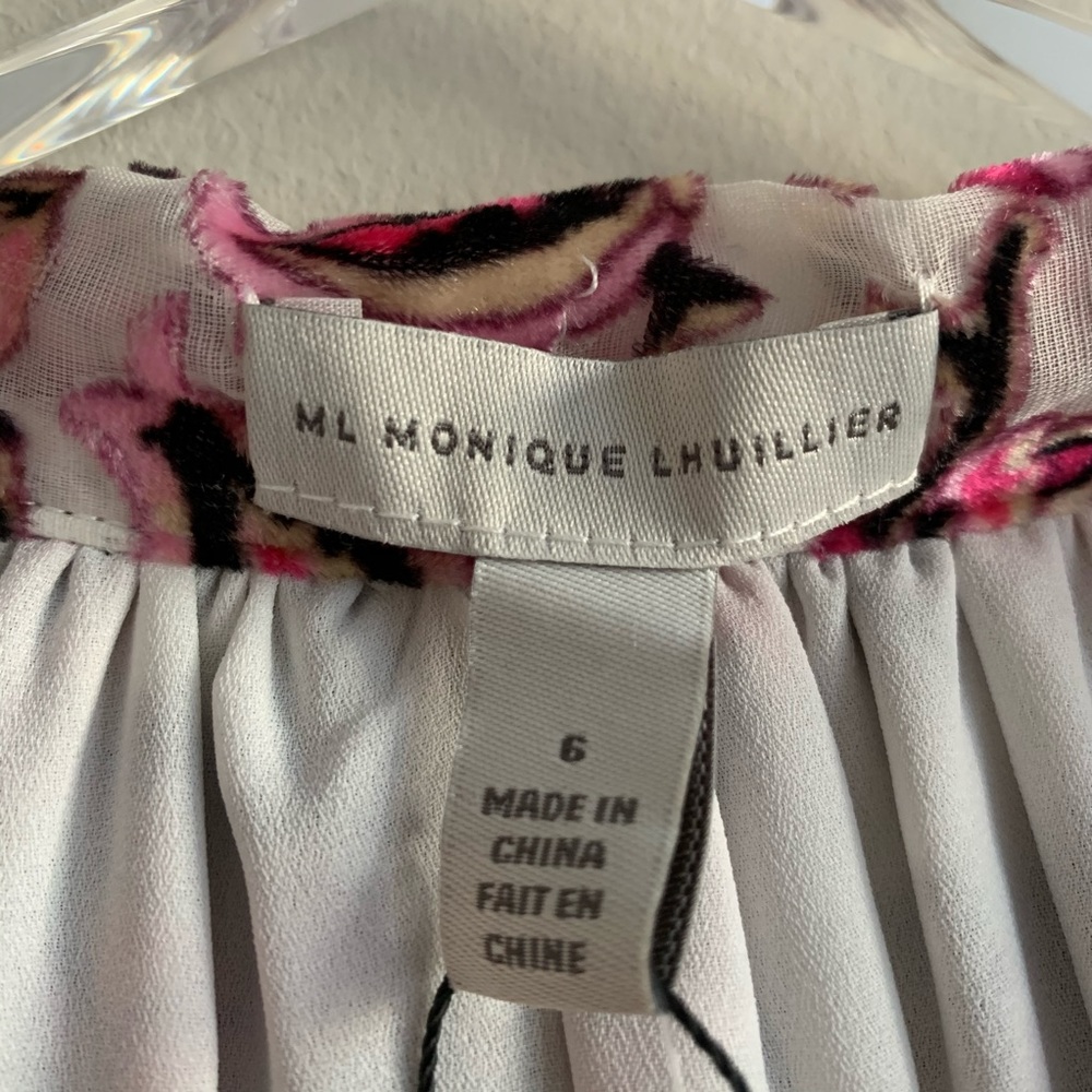 ❌NOT FOR SALE❌MONIQUE LHUILLIER Floral VelvetDress - Picture 14 of 16